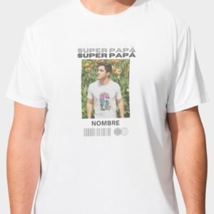 Camiseta personalizada con foto y Nombre día del padre | Super Papá