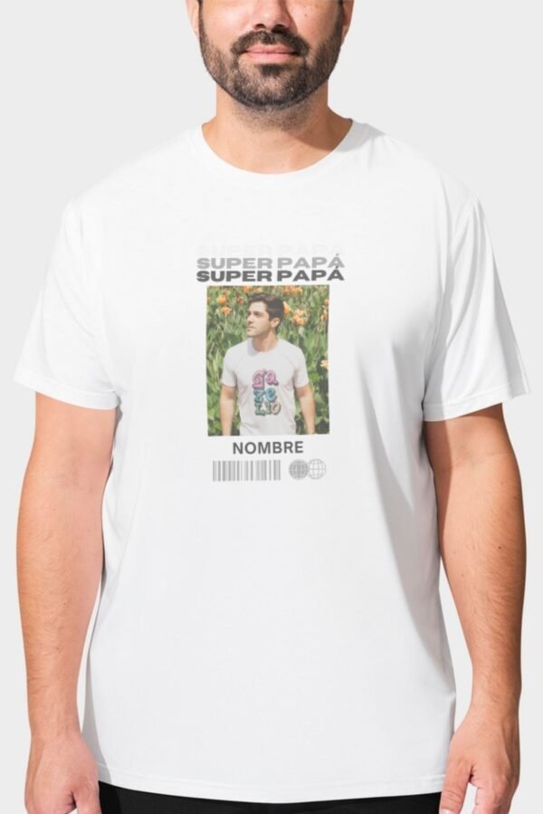 Camiseta personalizada con foto y Nombre día del padre | Super Papá