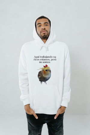 Sudadera Hombre con Capucha | Aquí trabajando xp ricos estamos, pero no somos