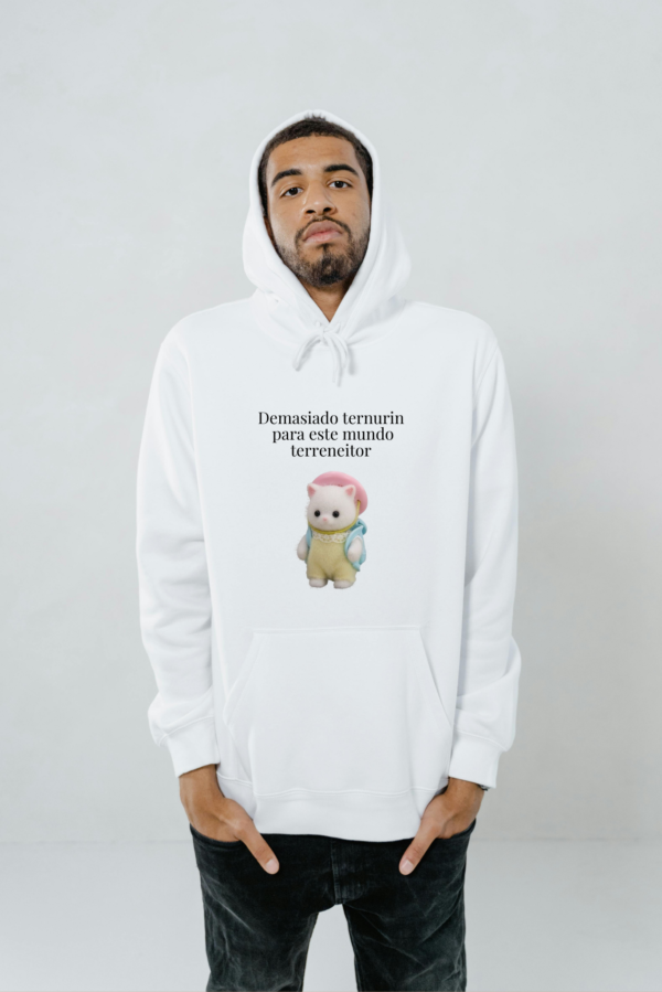 Sudadera Hombre con Capucha | Demasiado ternurin para este mundo terreneitor