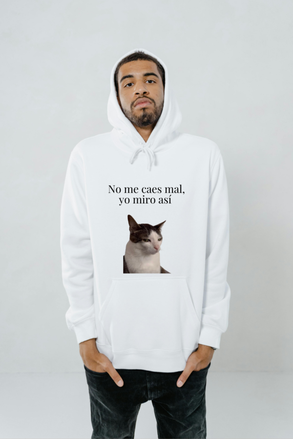 Sudadera Hombre con Capucha | No me caes mal, yo miro así