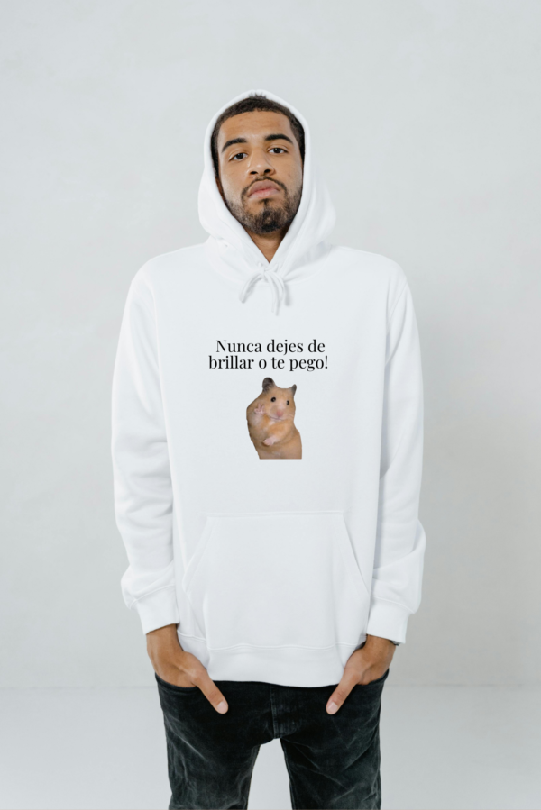Sudadera Hombre con Capucha | Nunca dejes de brillar o te pego!