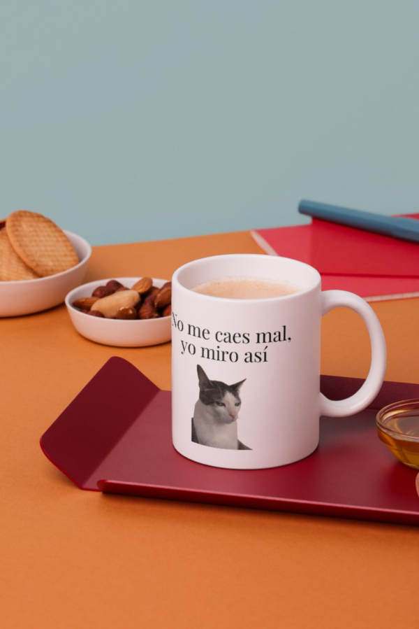 Taza No me caes mal, yo miro así
